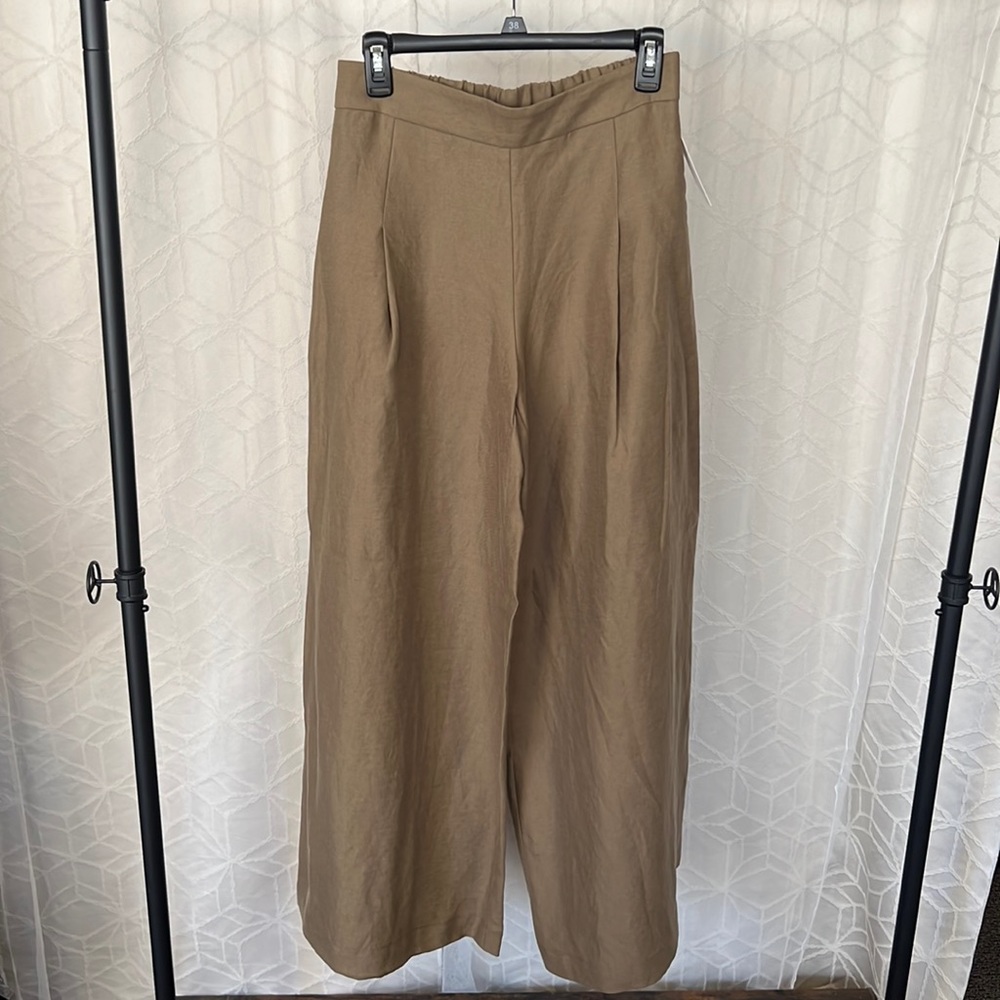 🤍VETTA🤍NWOT Wide Leg Linen Tencel GAUCHO Pants SIZE SMALL